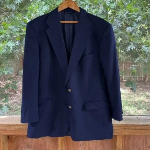 Burberrys Men's Vintage Wool Blazer Navy Size 42R - Picture 1 of 13